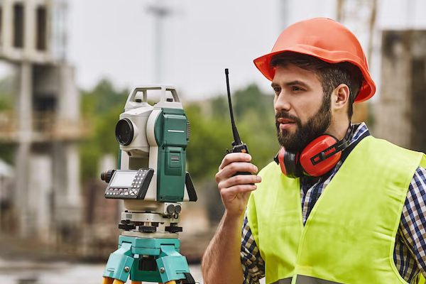 ingeniero civil realiza mensura